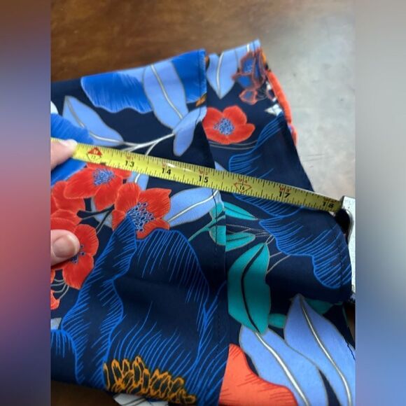 Status By Chenault Women'S Blue Floral Double Flounce Flutter Sleeve Top Small - Picture 10 of 15